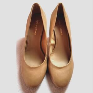 Sun + Stone Womens Felix Faux Leather Heels Pumps Tan Beige 9 M Boss Corpcore